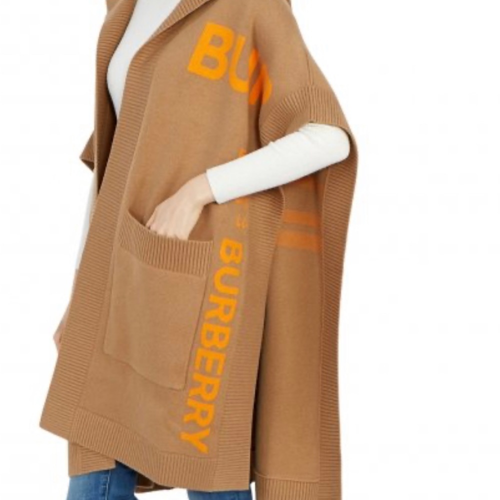Burberry women hooded cape poncho